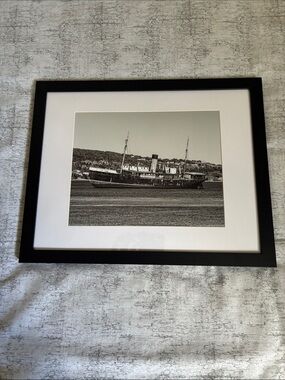 Framed Photo S.S. Kyle Ship; Black & White, Original Photo, Size: 9½" x 7½"